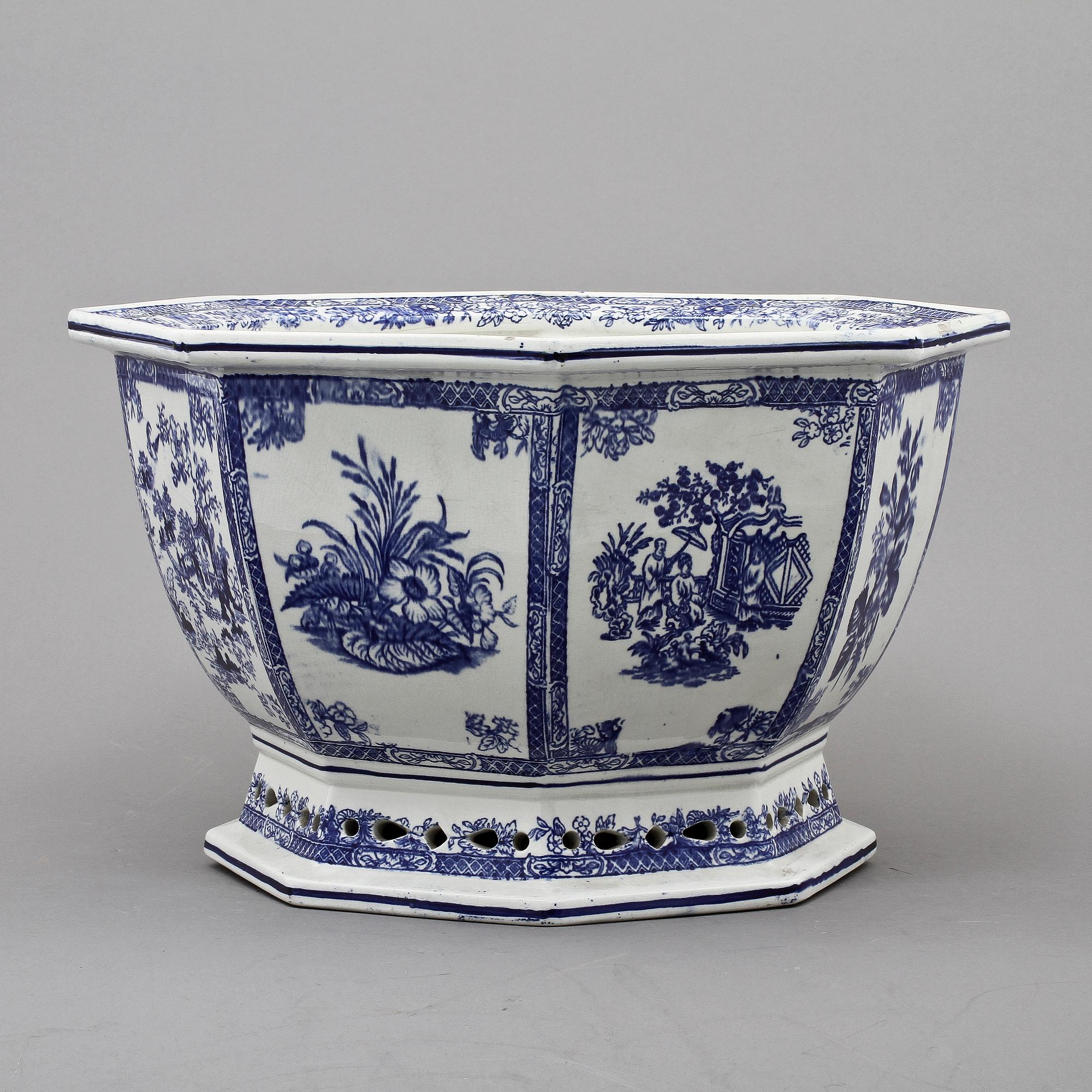 YTTERFODER,2 st, flintgods, Gustavsberg, sekelskiftet 1900.