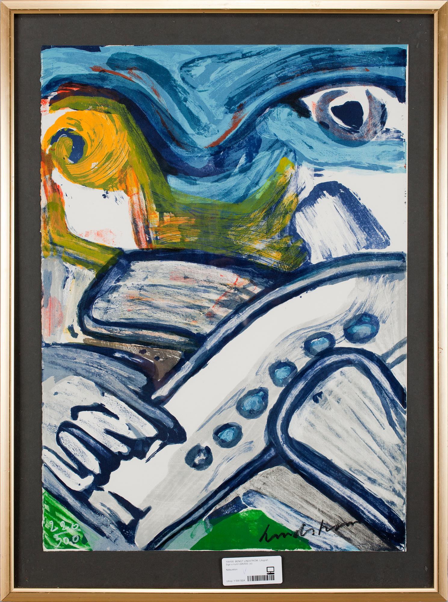 BENGT LINDSTRÖM. Litografi. Sign o numr 226/500.
