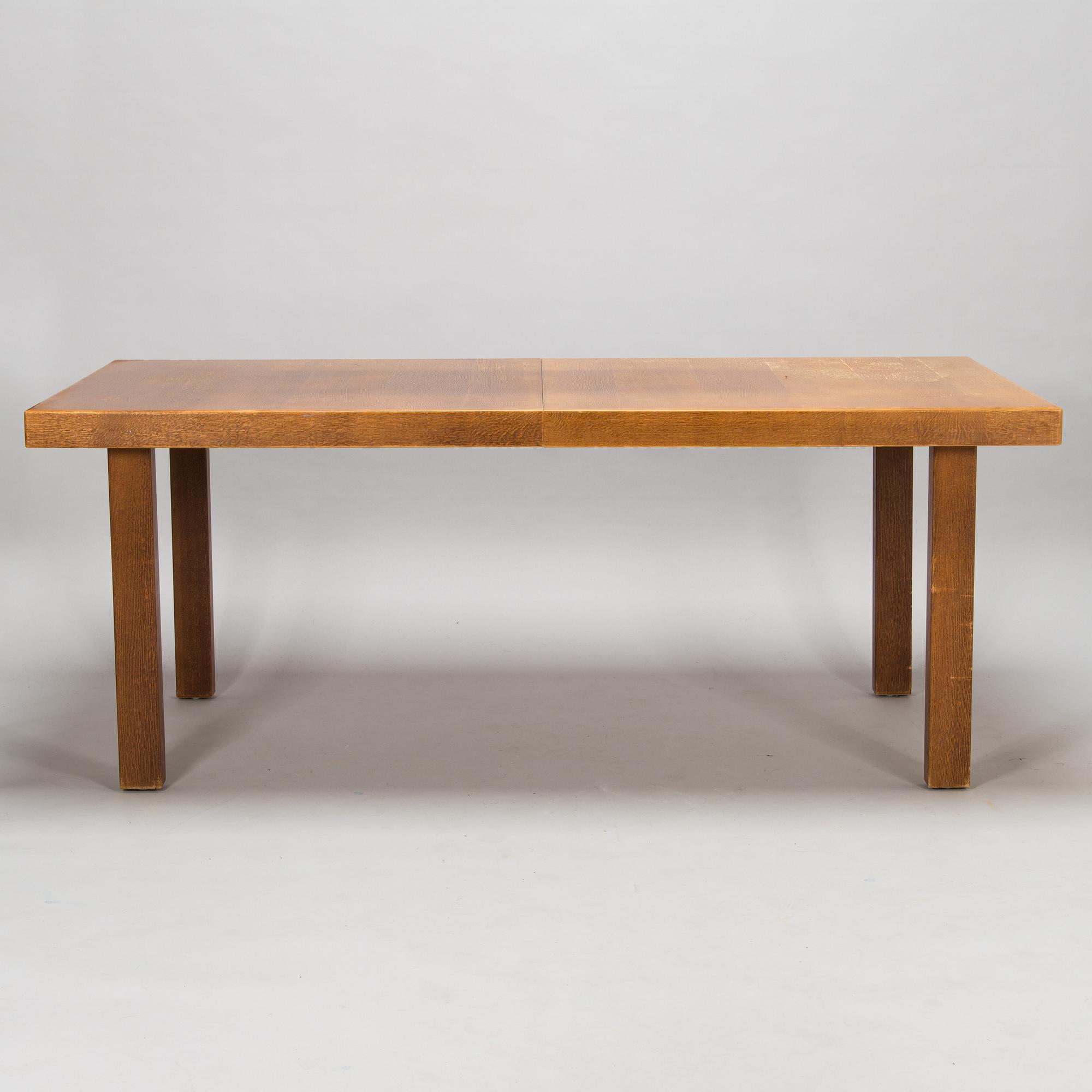 Carl Gustaf Hiort af Ornäs, matbord, "Näyttely Senior", stolar, 8 st, HMN Huonekalu Mikko Nupponen 1900-talets mitt.