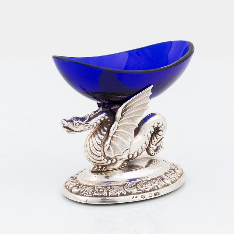 A Swedish silver salt cellar, mark of Gustaf Folcker, Stockholm, 1845.