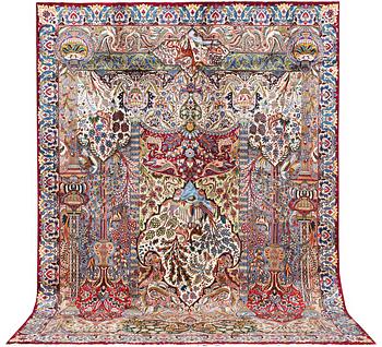 A Kashmar carpet, c. 398 x 294 cm.
