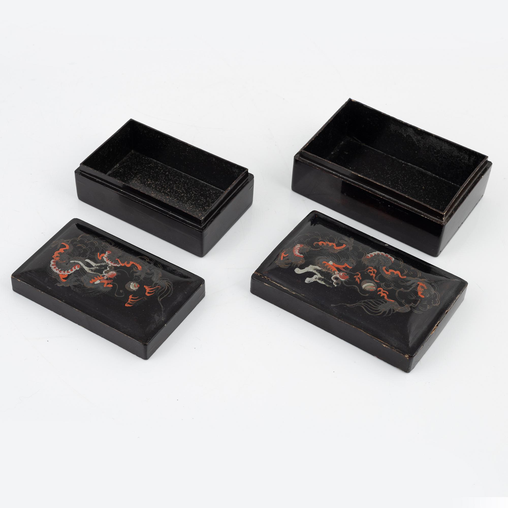 A group of Japanese lacquer ware, early 20th Century.