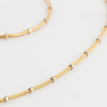 Collier och armband, 18K guld.