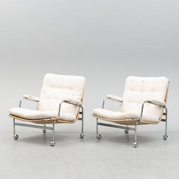 BRUNO MATHSSON, A pair of 'Karin' armchairs, Dux.