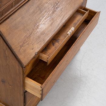 An 18(19th century pinewood  writing cabinet.