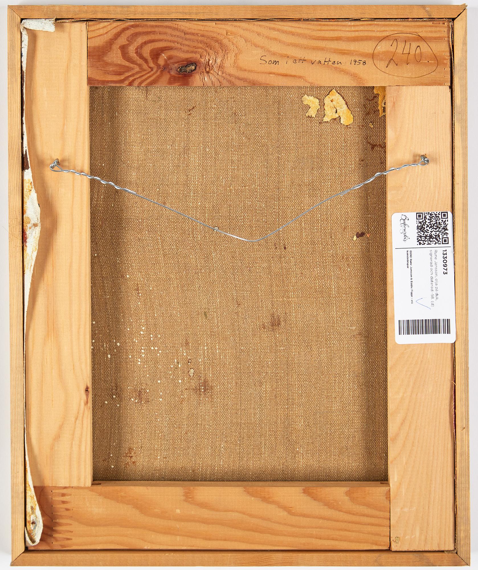 Rune Jansson, oil on canvas, signed and dated -58.