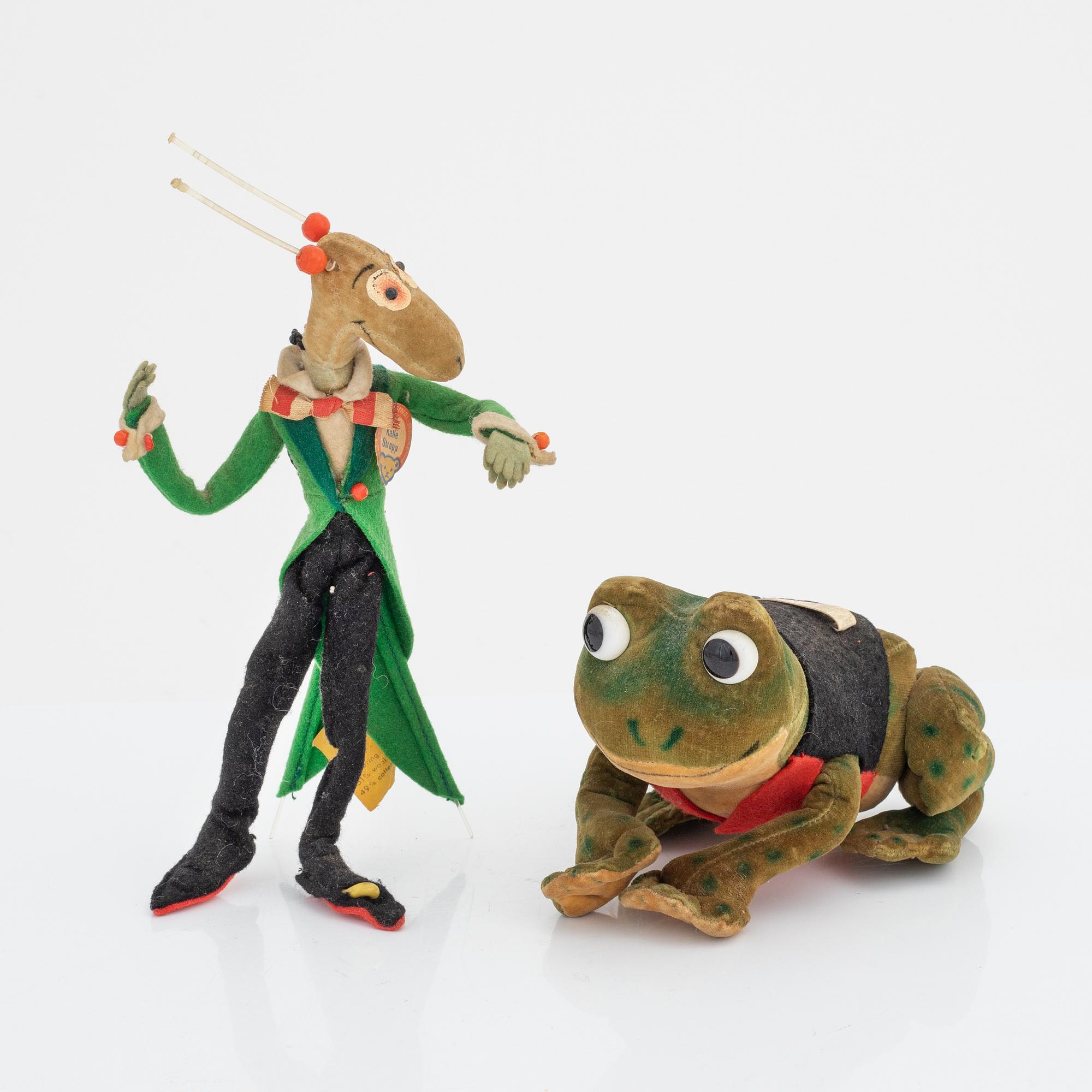 Steiff, 'Kalle Stropp' and 'Grodan Boll', Germany 1950s.