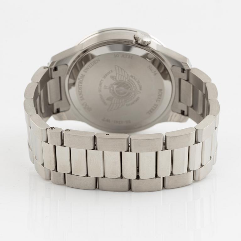 Sjöö Sandström, Royal Steel, Worldtimer, "SÄPO/Swedish Security Service", wristwatch, 41 mm.