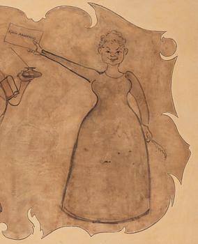 Carl Larsson, "Författaren och Skulptricen".