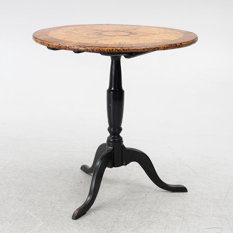 A folding table, Mälardalen, first half of the 19th century.