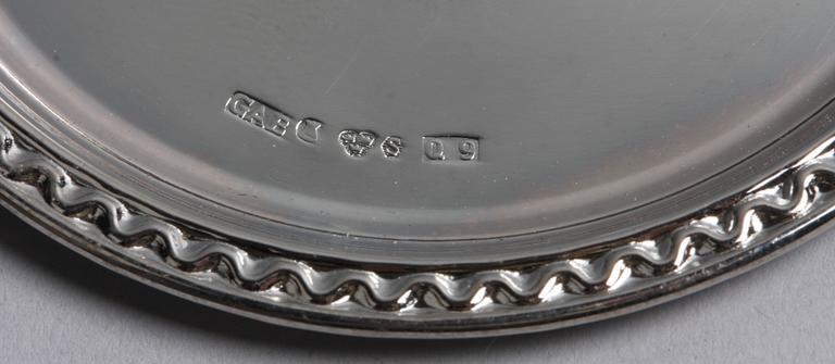 GLASUNDERLÄGG, 13 st, silver, GAB, 1969.