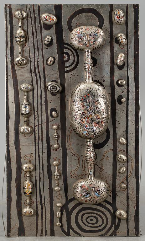 WALTER BENGTSSON, Relief/sculpture, metal & enamel, signed and dated -67.
