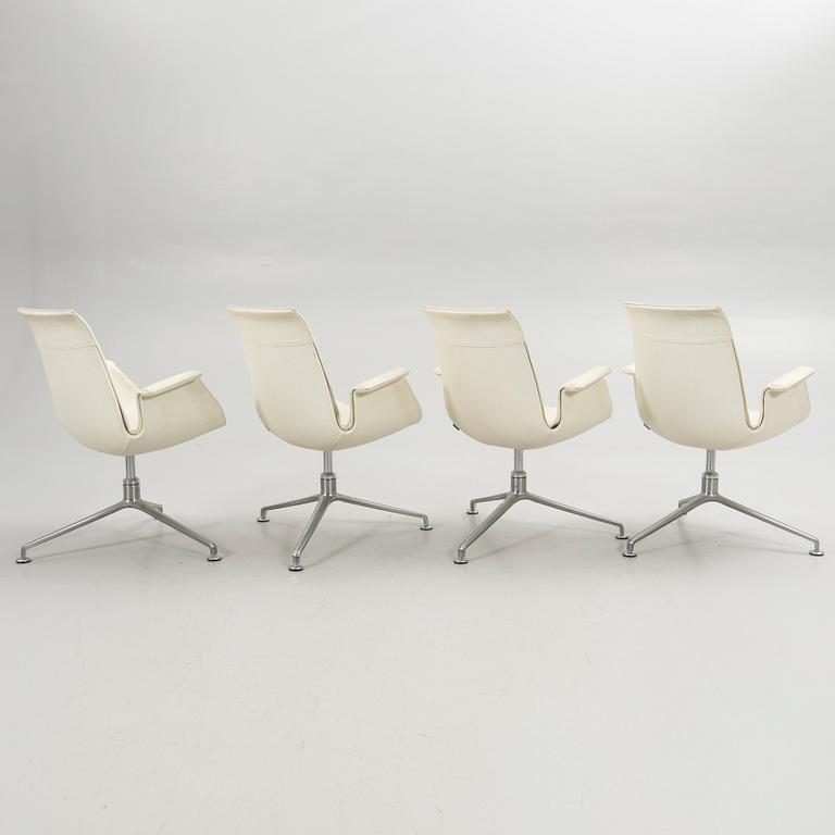 Preben Fabricius & Jørgen Kastholm, Stolar, 4 st, ”Tulip 6727”, Walter Knoll, 1900-tal.