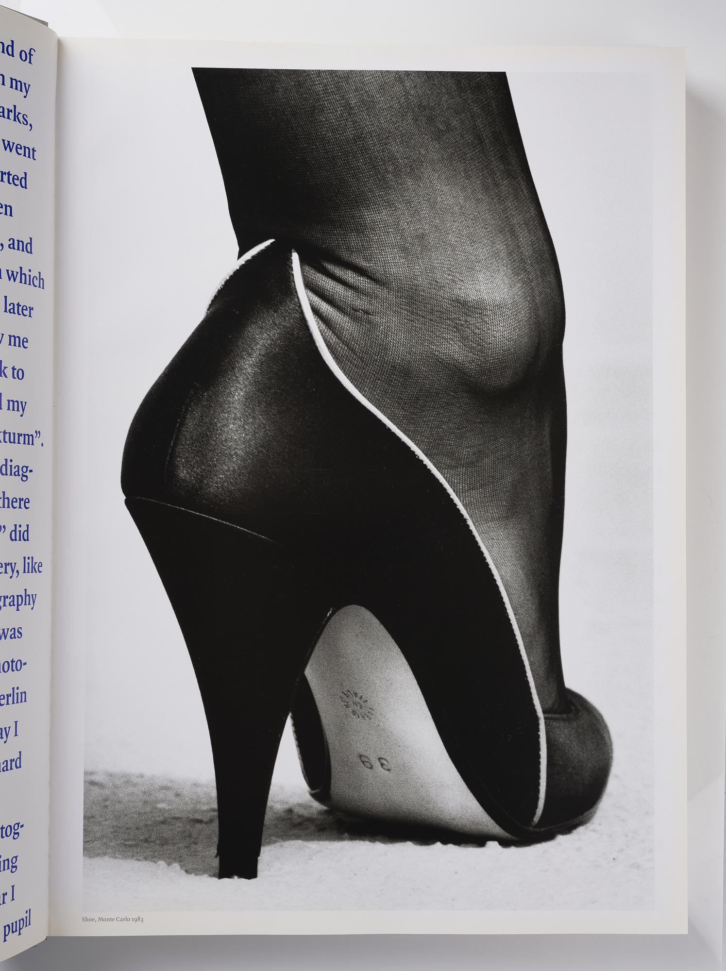 Helmut Newton, Signed book published by Taschen, Monte Carlo, 1999, ed 10000, with a metal table.