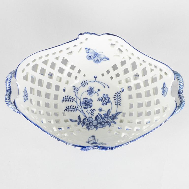 A 'Blue Fluted Full Lace' porcelain confectionary / fruit bowl, Royal Copenhagen, model 1049, 1898-1923.