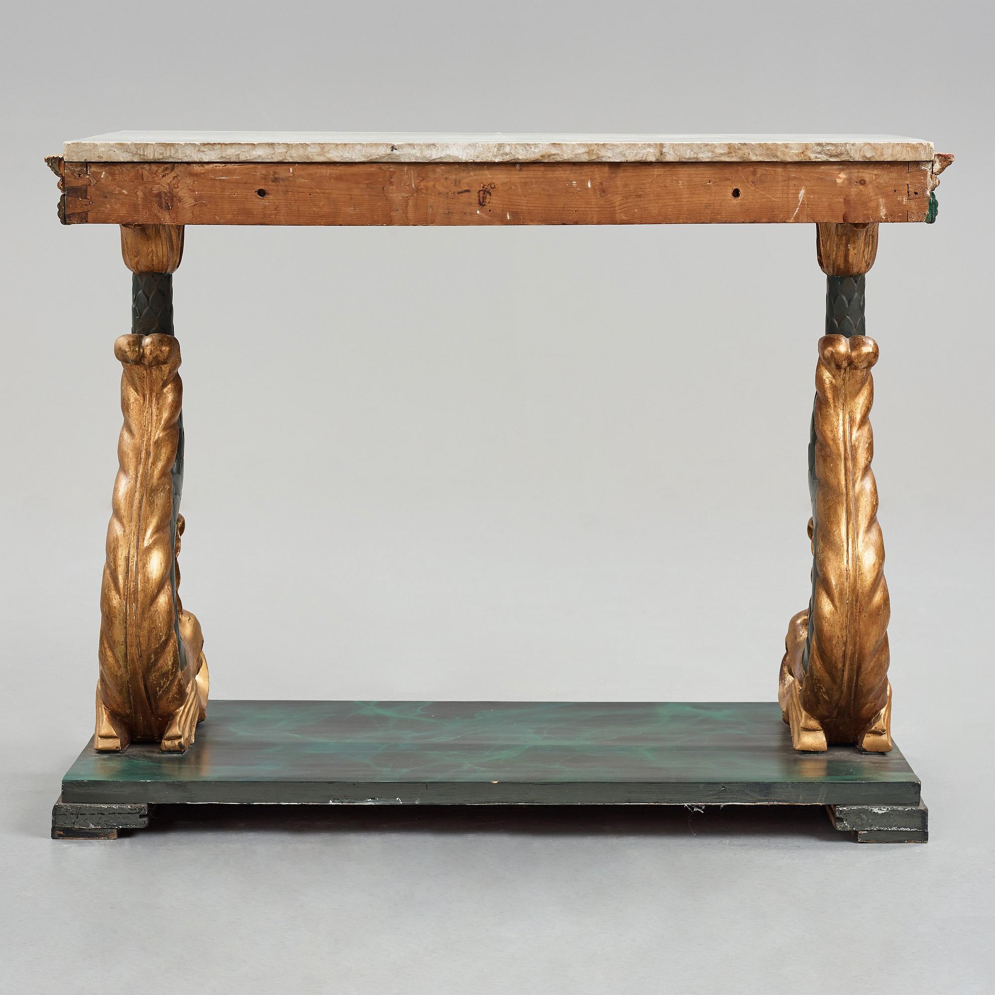 A Swedish Empire console table, early 19th century.
