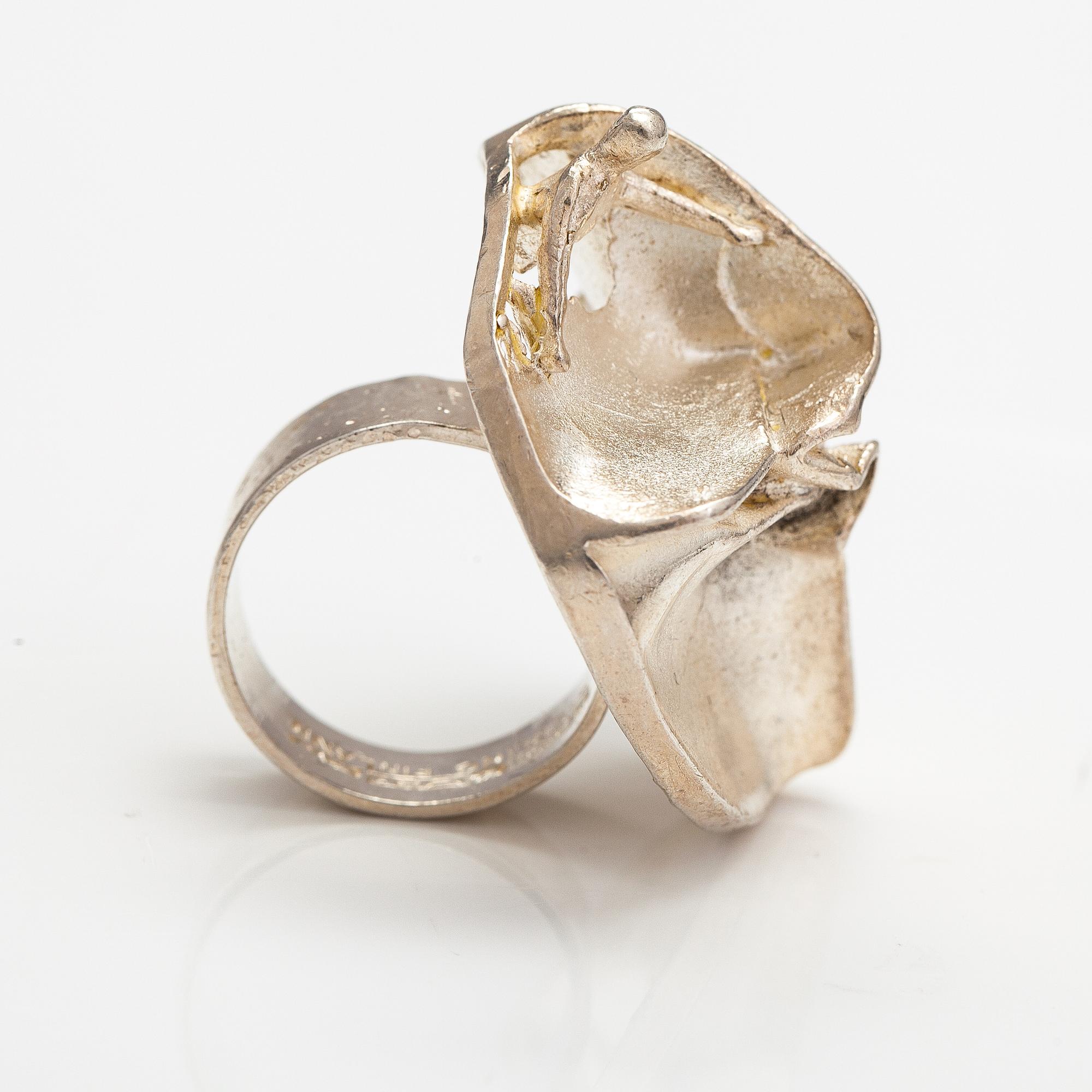 Björn Weckström, A stelring silver ring "Jaara's dream". Lapponia 1970.