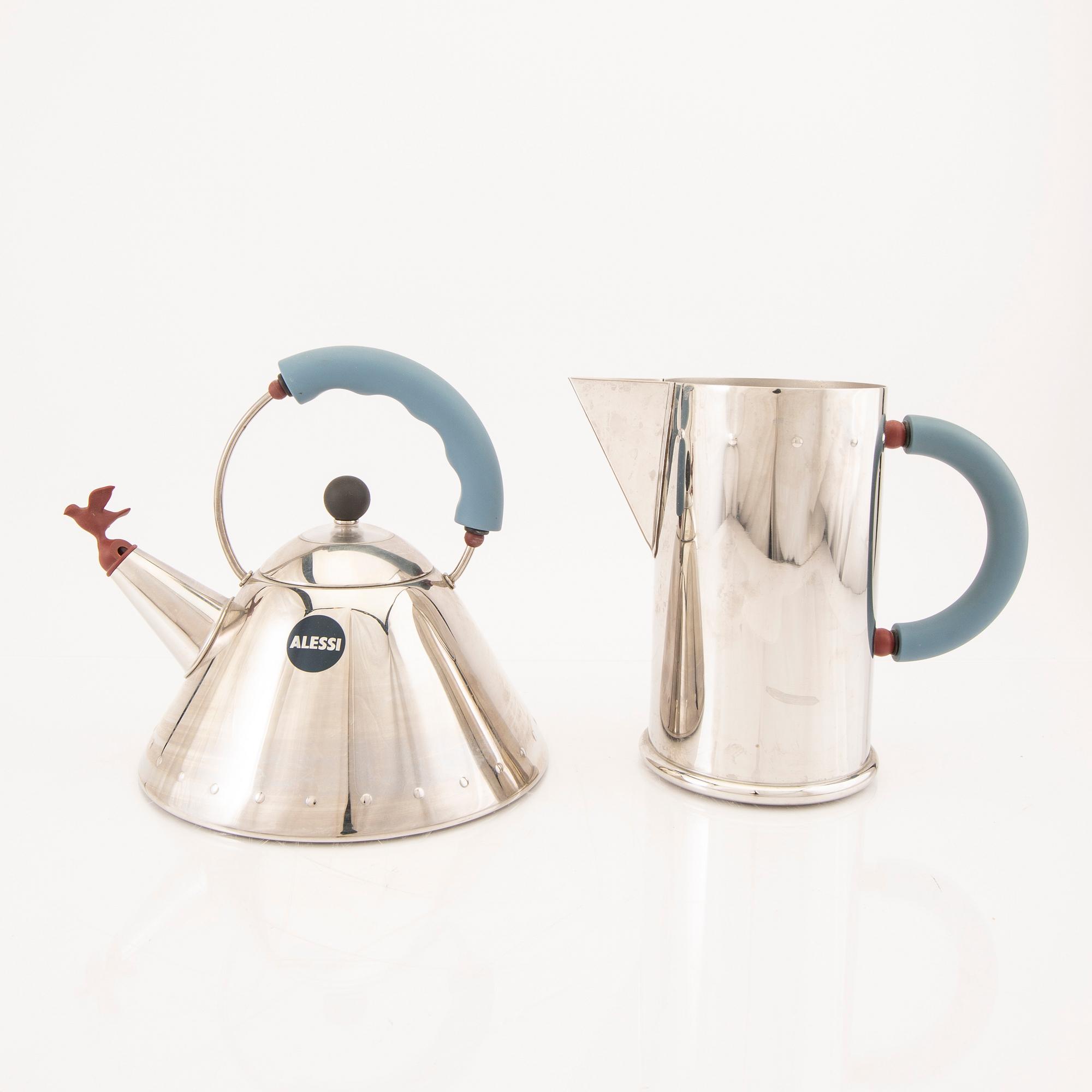 Michael Graves teset 5 dlr Alessi sent 1900-tal rostfritt stål.