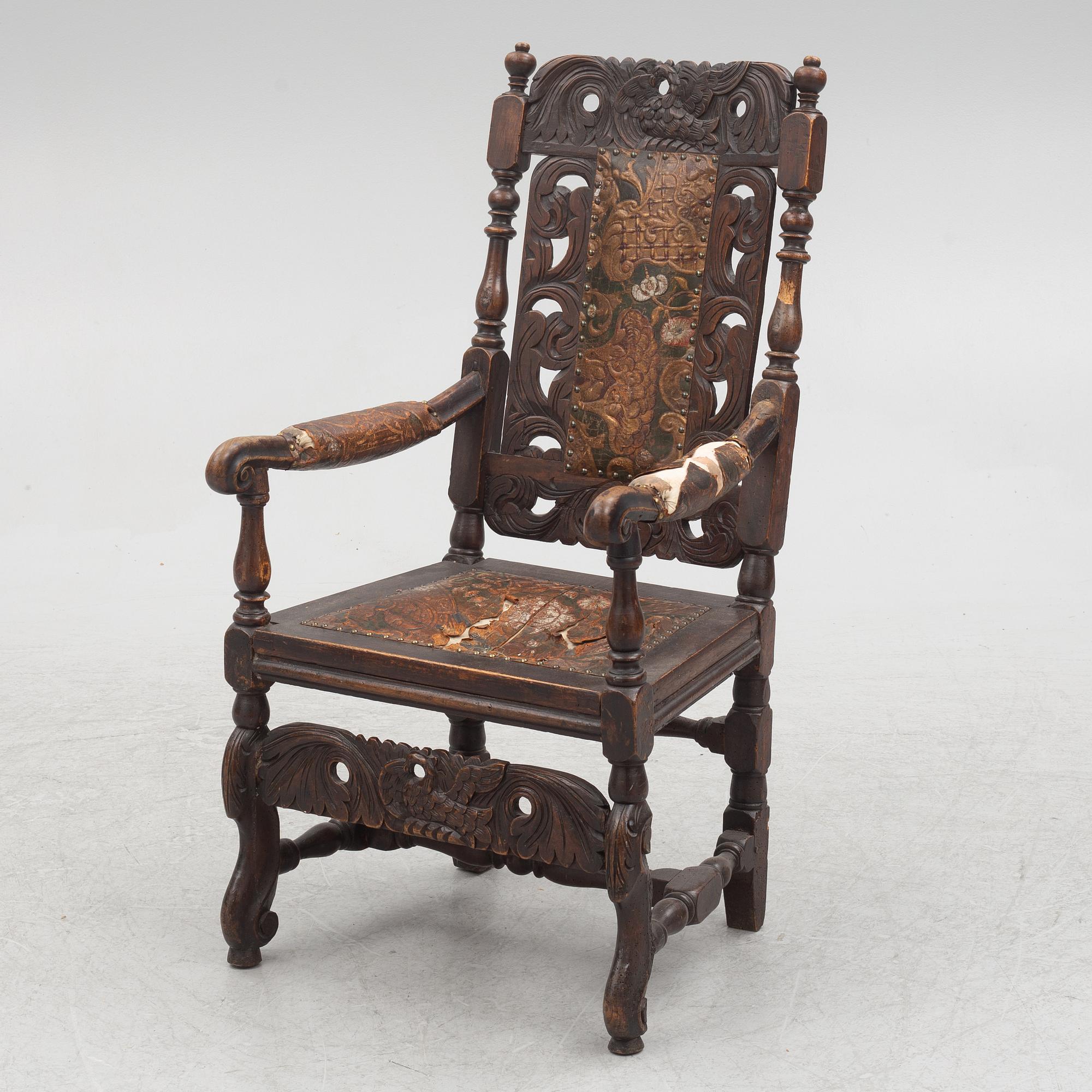 Karmstol, sent 1800-tal, Barockstil.
