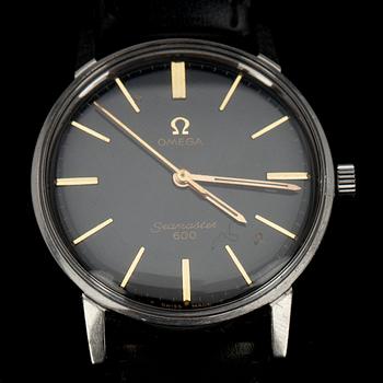 ARMBANDSUR, herr, Omega Seamaster, stål med svart urtavla.