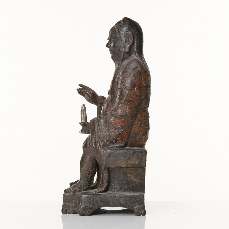 A cold gilt bronze sculpture, Ming dynasty (1368-1644).