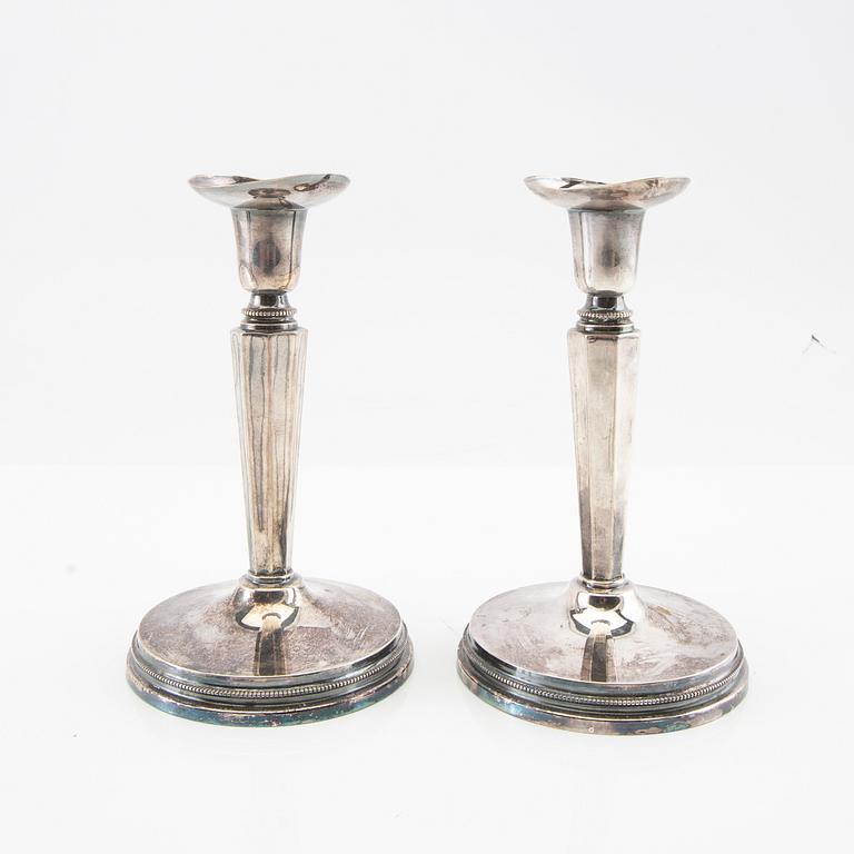 Candlesticks, 2 pairs, silver, MGAB Uppsala, late 20th century.