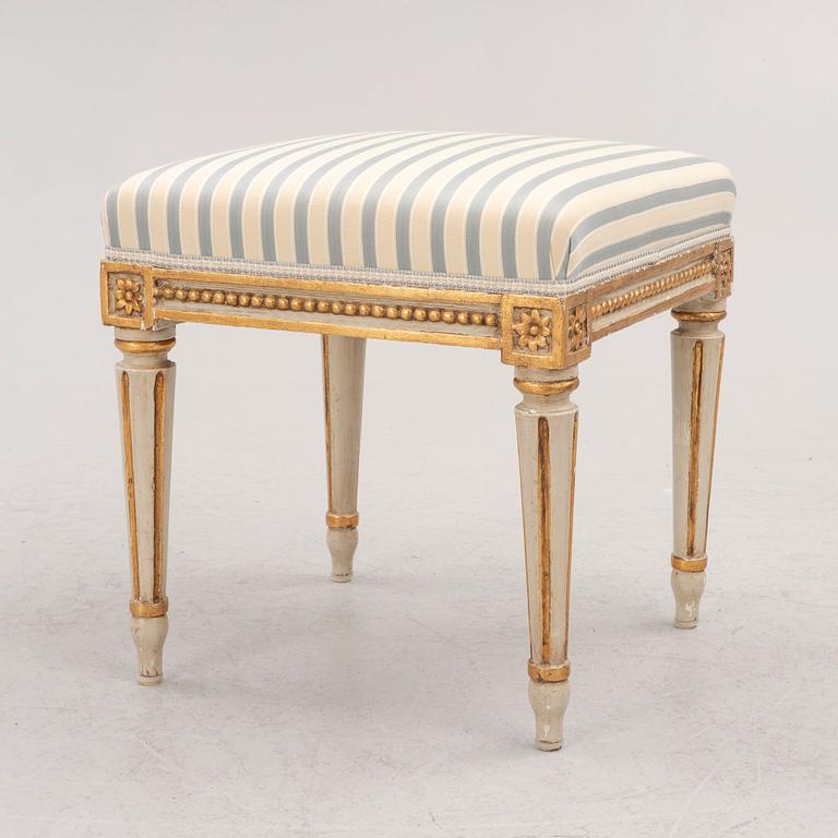 A Gustavian stool by E. Öhrmark (master in Stockholm 1777-1813).