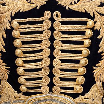 Balmain, a highly decorated velvet jacket, French size 48.