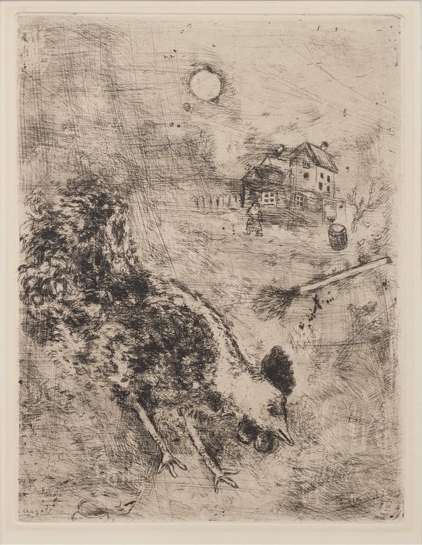 MARC CHAGALL, originaletsning. Signerad i plåten.