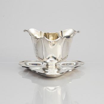Laurits Berth, såsskål, silver, Köpenhamn 1920.