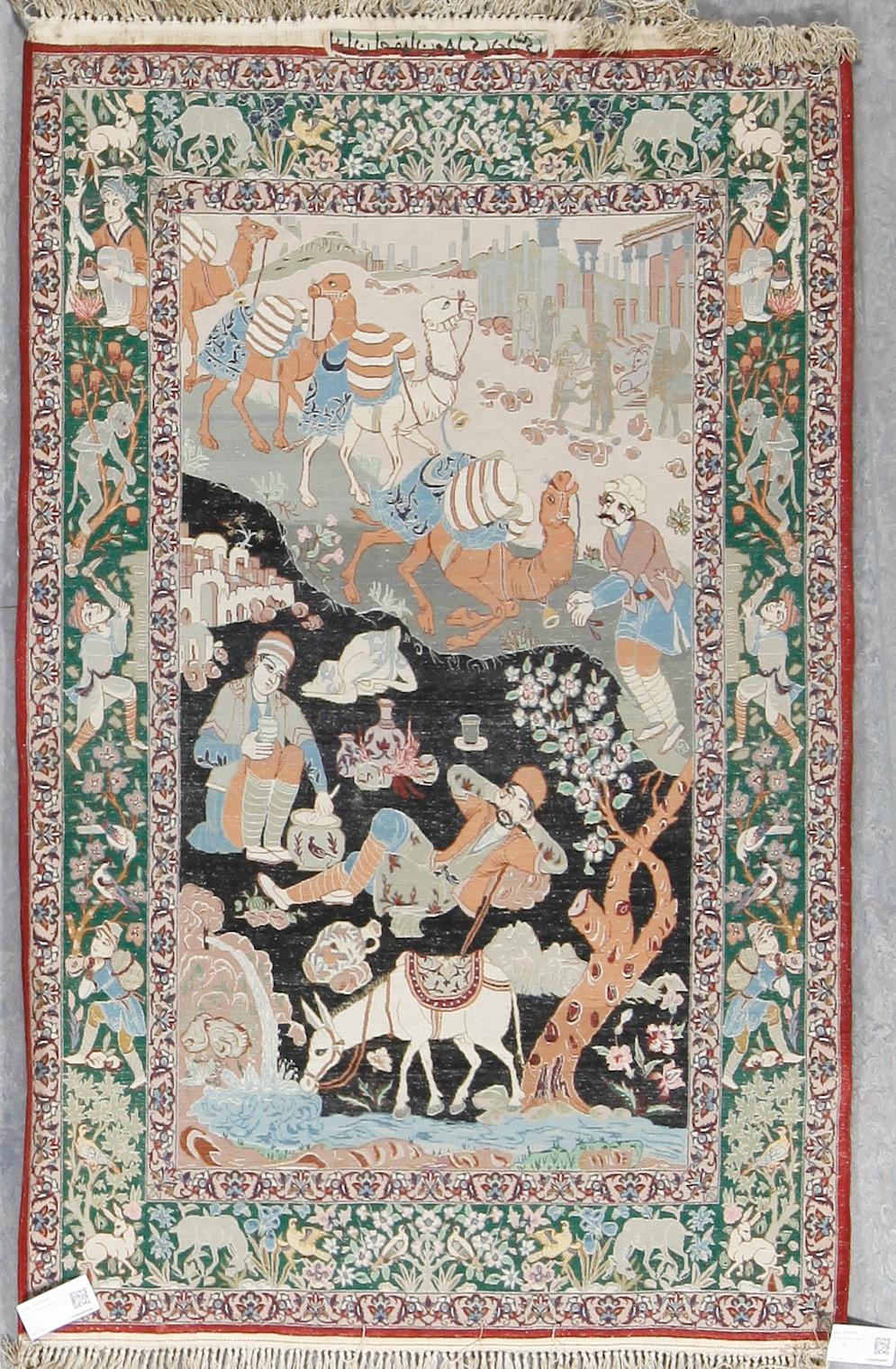 MATTA, semiantik Isfahan, figural. Ca 157x100 cm.
