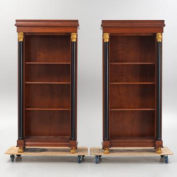Bookcases, a pair, Empire style, Italy, second half of the 20th century.