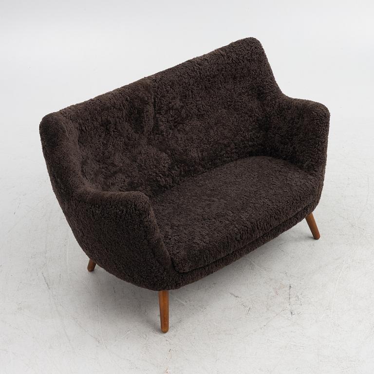 Finn Juhl, a 'Poet' sofa, Niels Vodder, mid 20th Century..