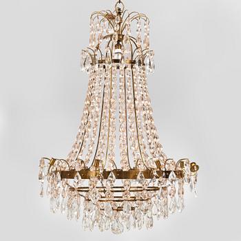 A Gustavian style chandelier, second half of the 20th Century.