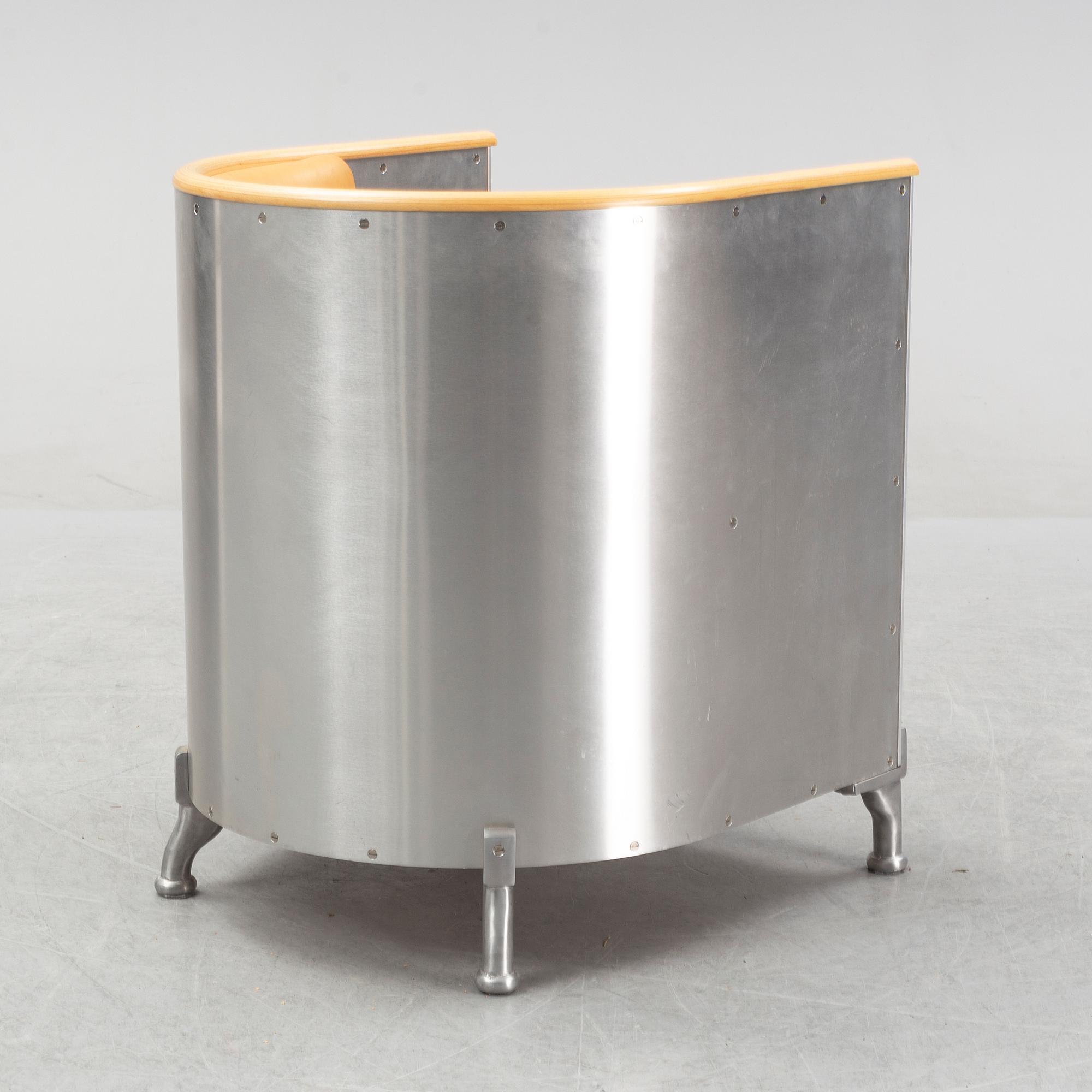 Mats Theselius, an 'Aluminium chair' lounge chair from Källemo, designed 1990.