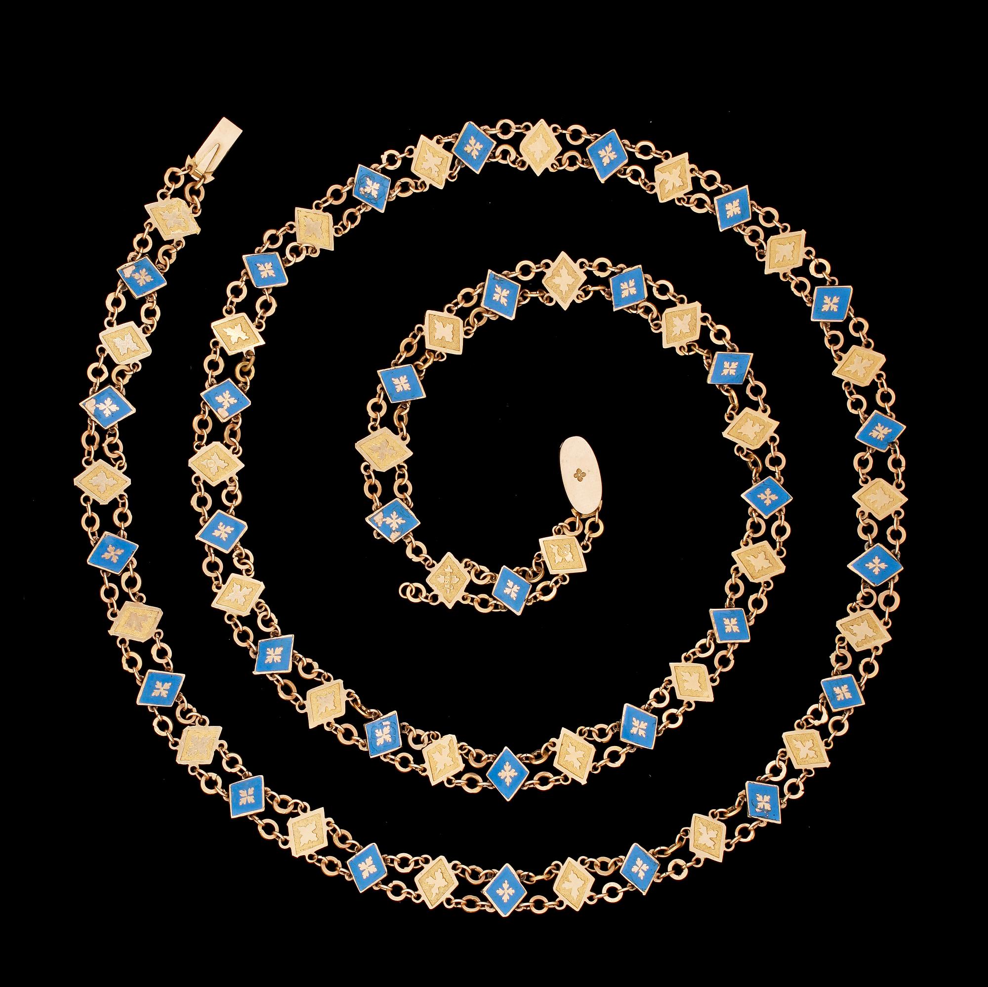 COLLIER, guld och emalj, Carl Wilhelm Strehlenert, Stockholm 1796-1806.