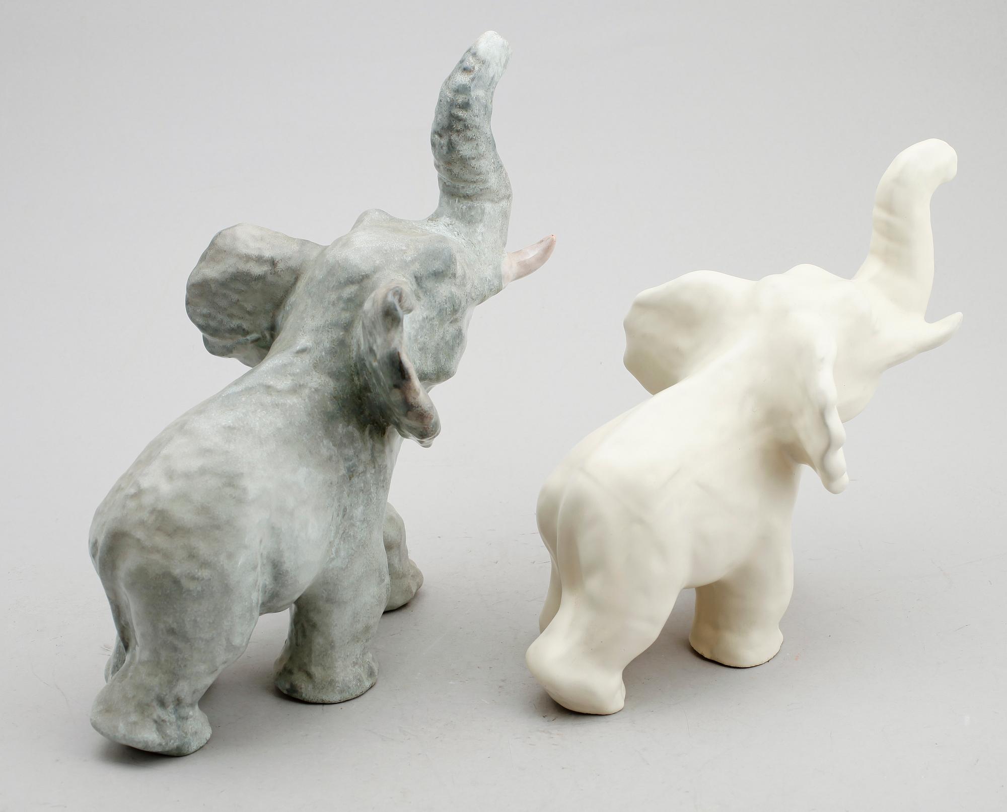 SKULPTURER, keramik, 2 st. Vicke Lindstrand, Upsala-Ekeby.