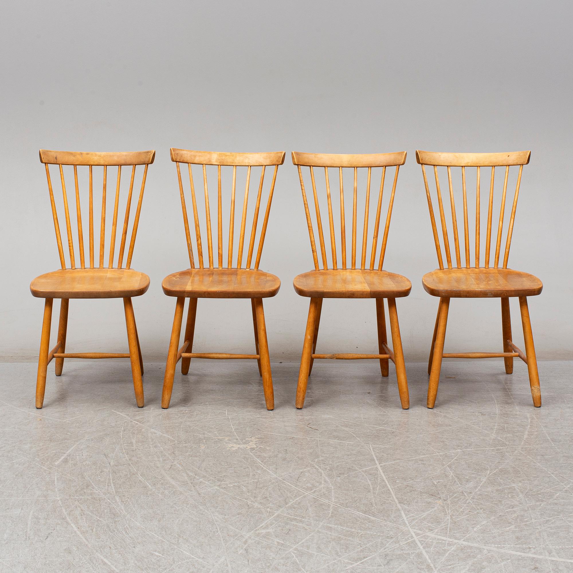 CARL MALMSTEN, stolar, 4 stycken, "Lilla Åland", 1900-talets andra hälft.