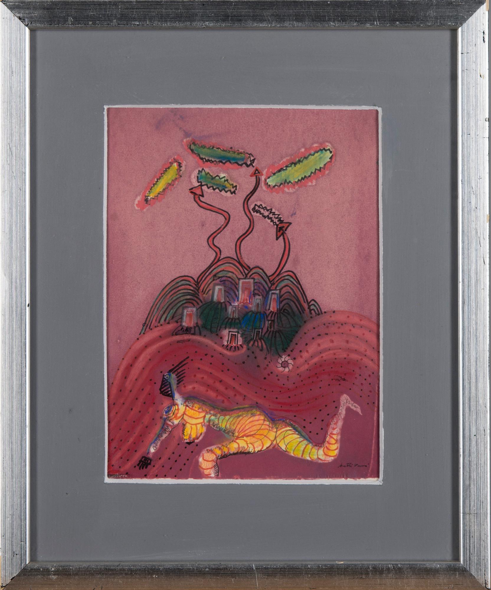 ANTTI VUORI, blandteknik, signerad och a tergo daterad 1972.