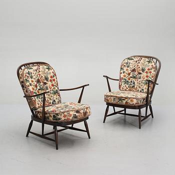 FÅTÖLJER, 2 st, Lucian Ercolani, Ercol, 1900-talets andra hälft.