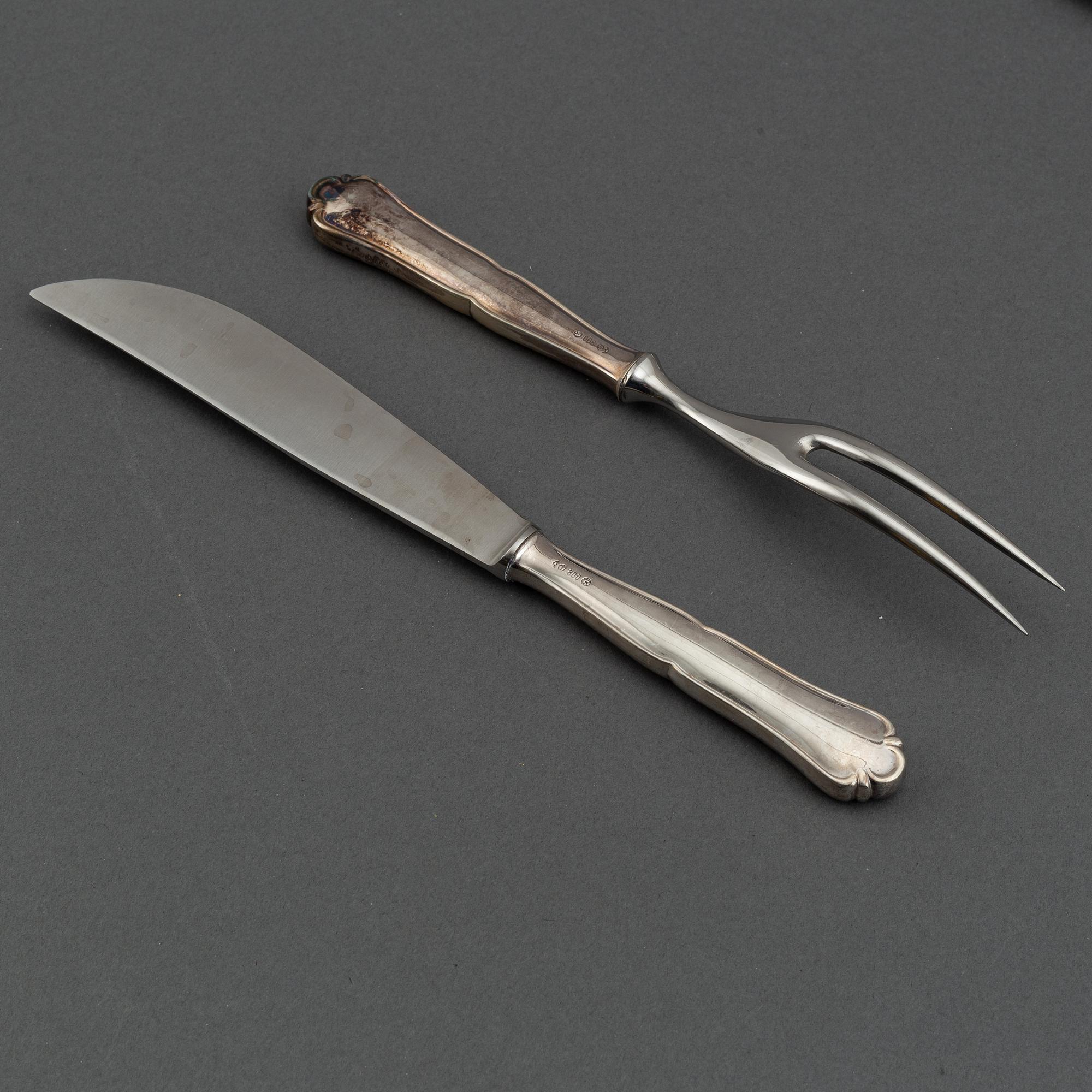 A german silver cutlery service, silver 800, including Bruckmann (68+ 24 pieces).
