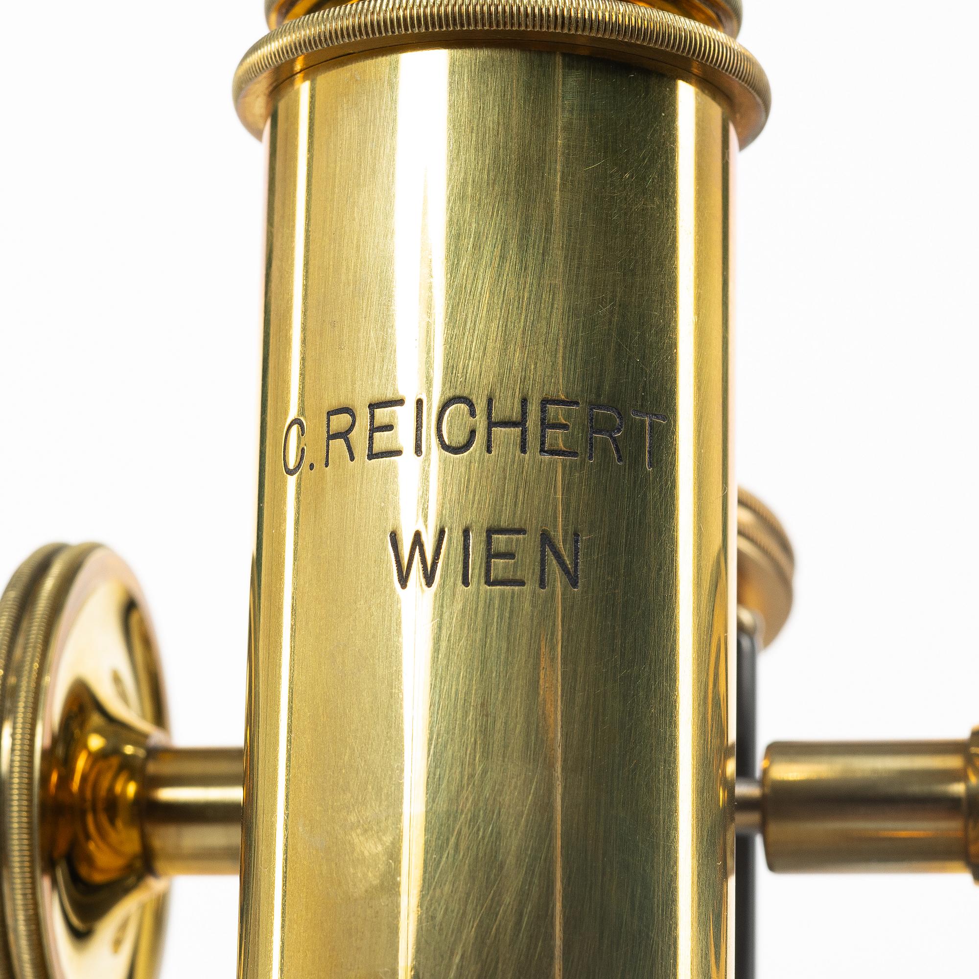 C Reichert, microscope in case, Austria, circa 1900.