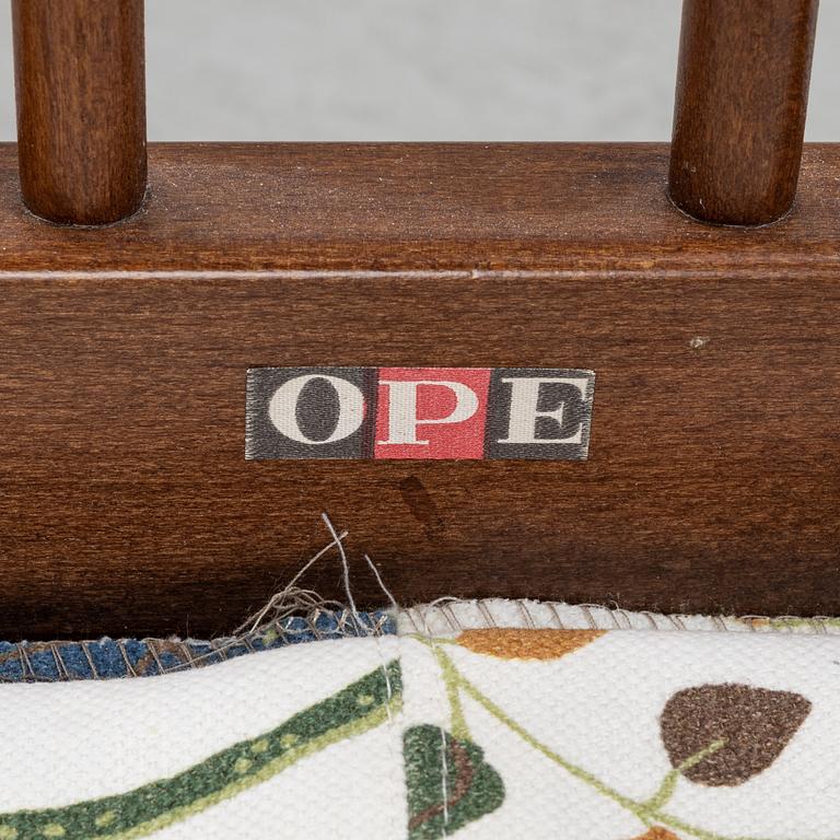 Kerstin Hörlin-Holmqvist, a pair of 'Skrindan' armchairs, OPE, Sweden, second half of the 20th century.