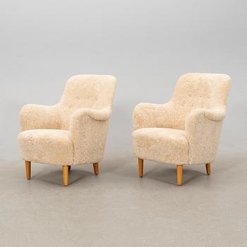 Carl Malmsten, armchairs 1 pair, "Samsas".