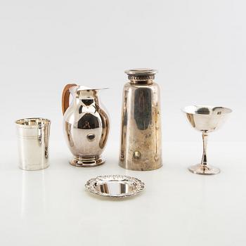 Drink-set 27 dlr 1900-talets mitt/andra hälft nysilver.