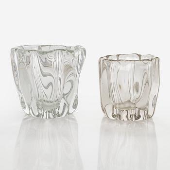 Tapio Wirkkala, maljakoita, 2 kpl, "Kalvolan kanto" signeerattu Tapio Wirkkala 3241.