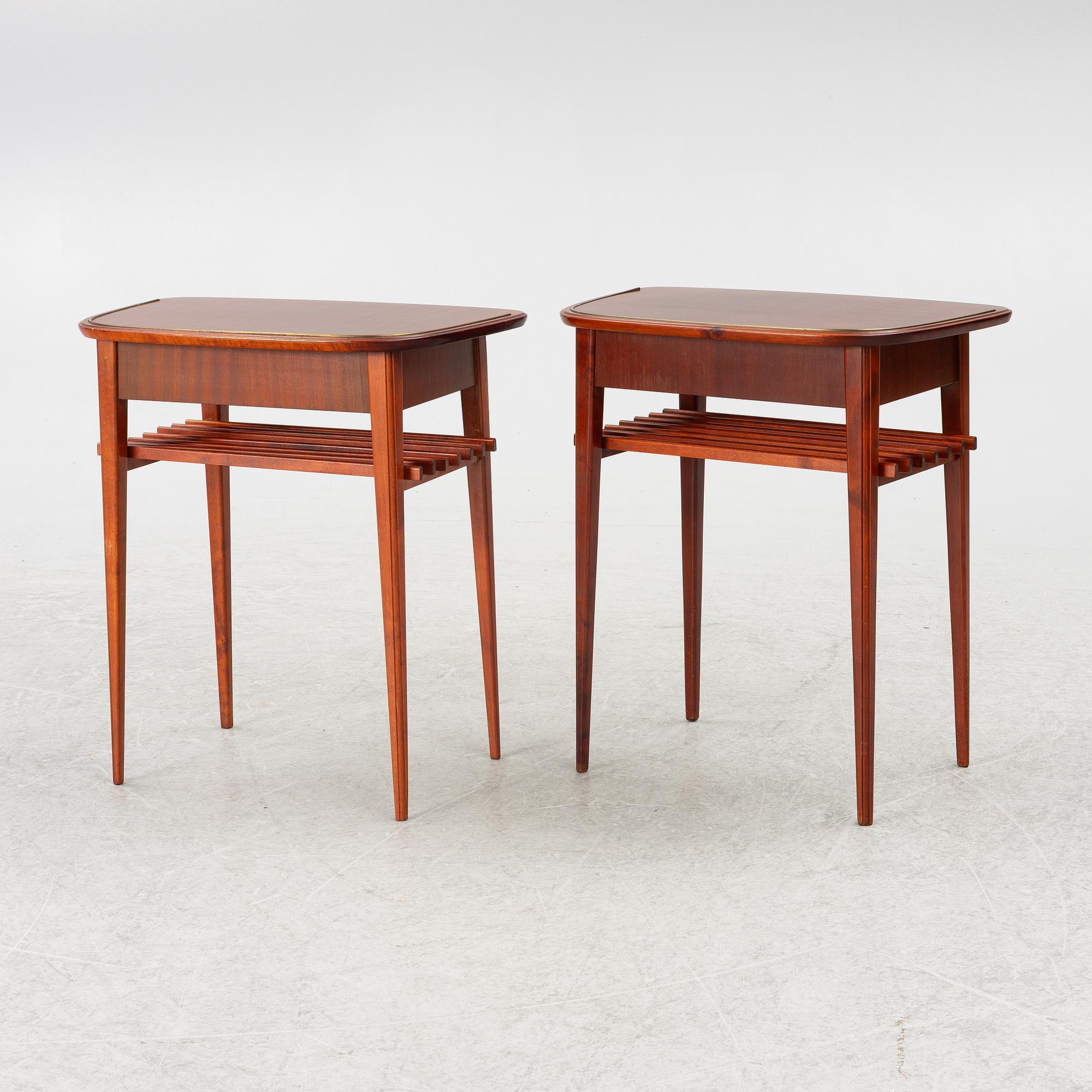Nightstands, a pair, second half of the 20th century.