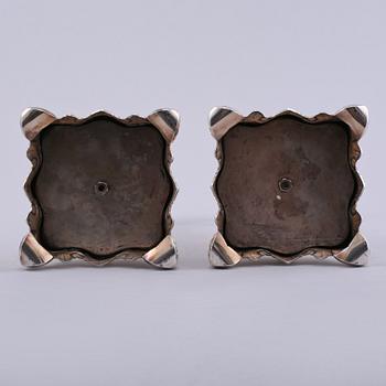 LJUSSTAKAR, ett par, silver, barockstil, Tavastehus, Finland, 1956.