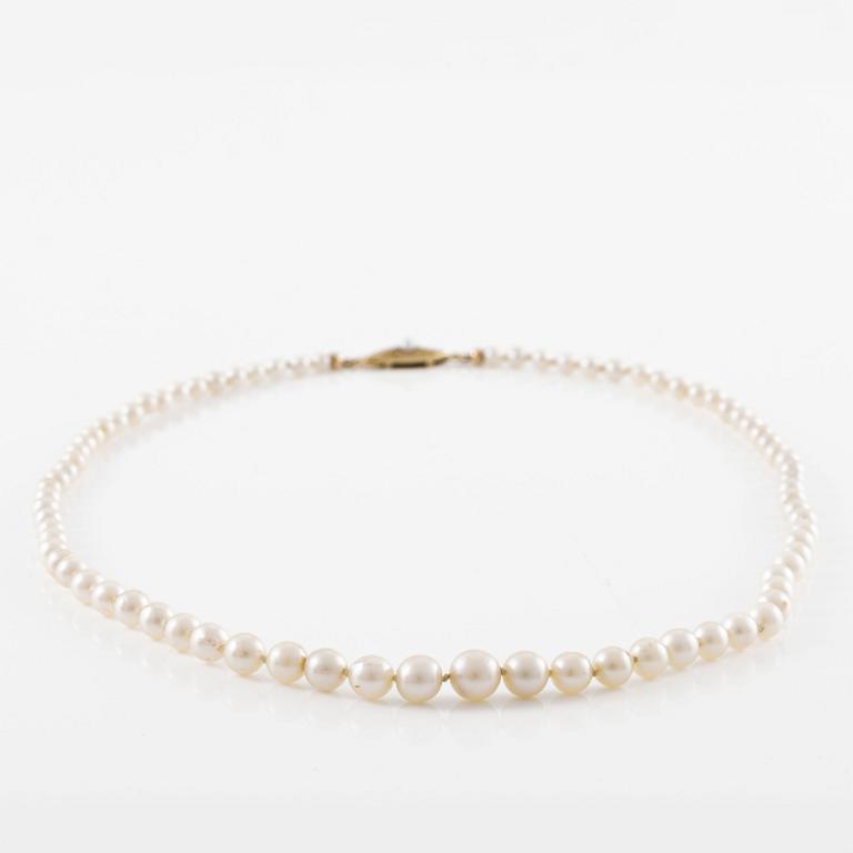 Necklace of cultured pearls, clasp 18K gold.