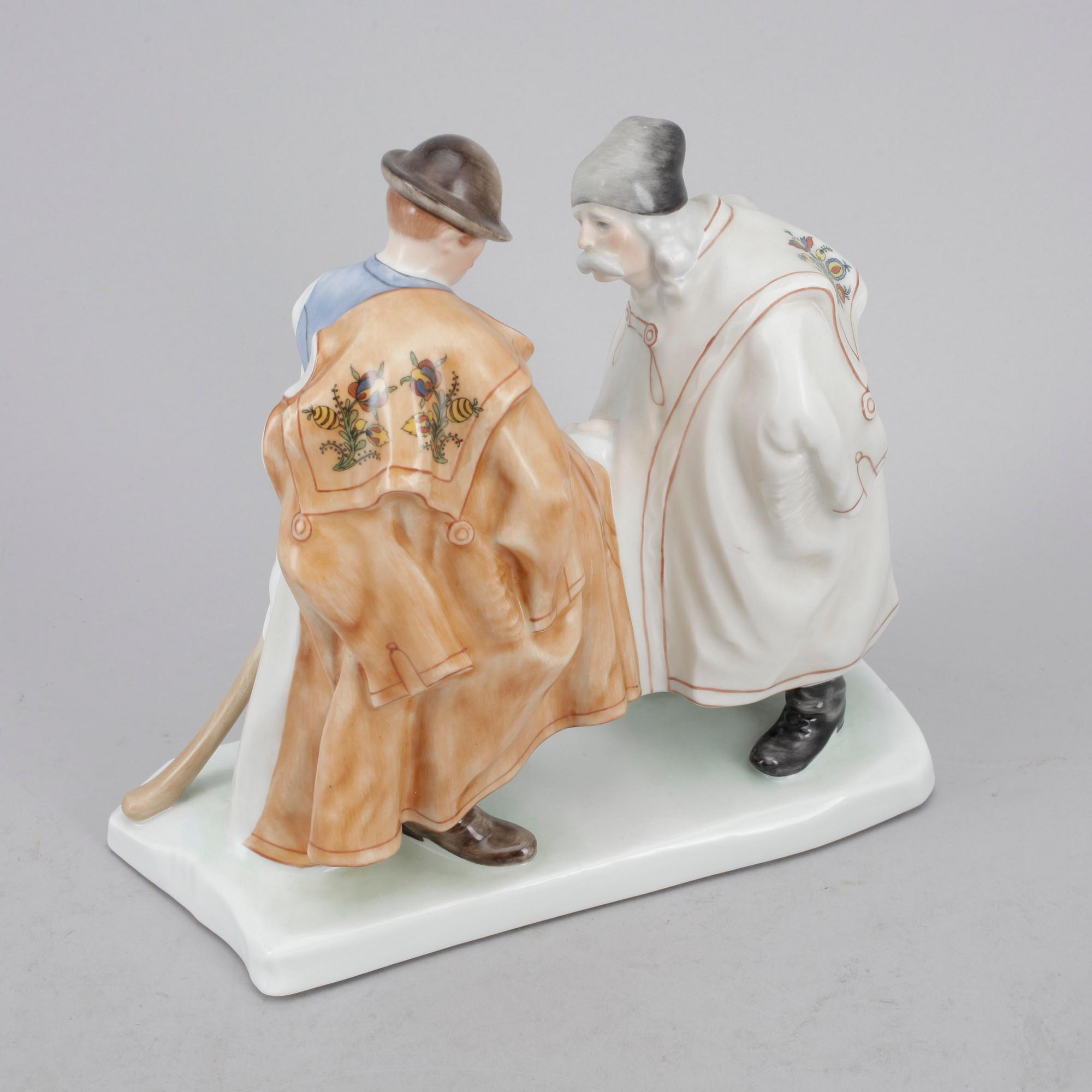 FIGURINER, 2 st, porslin, Herend, Ungern.
